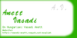 anett vasadi business card